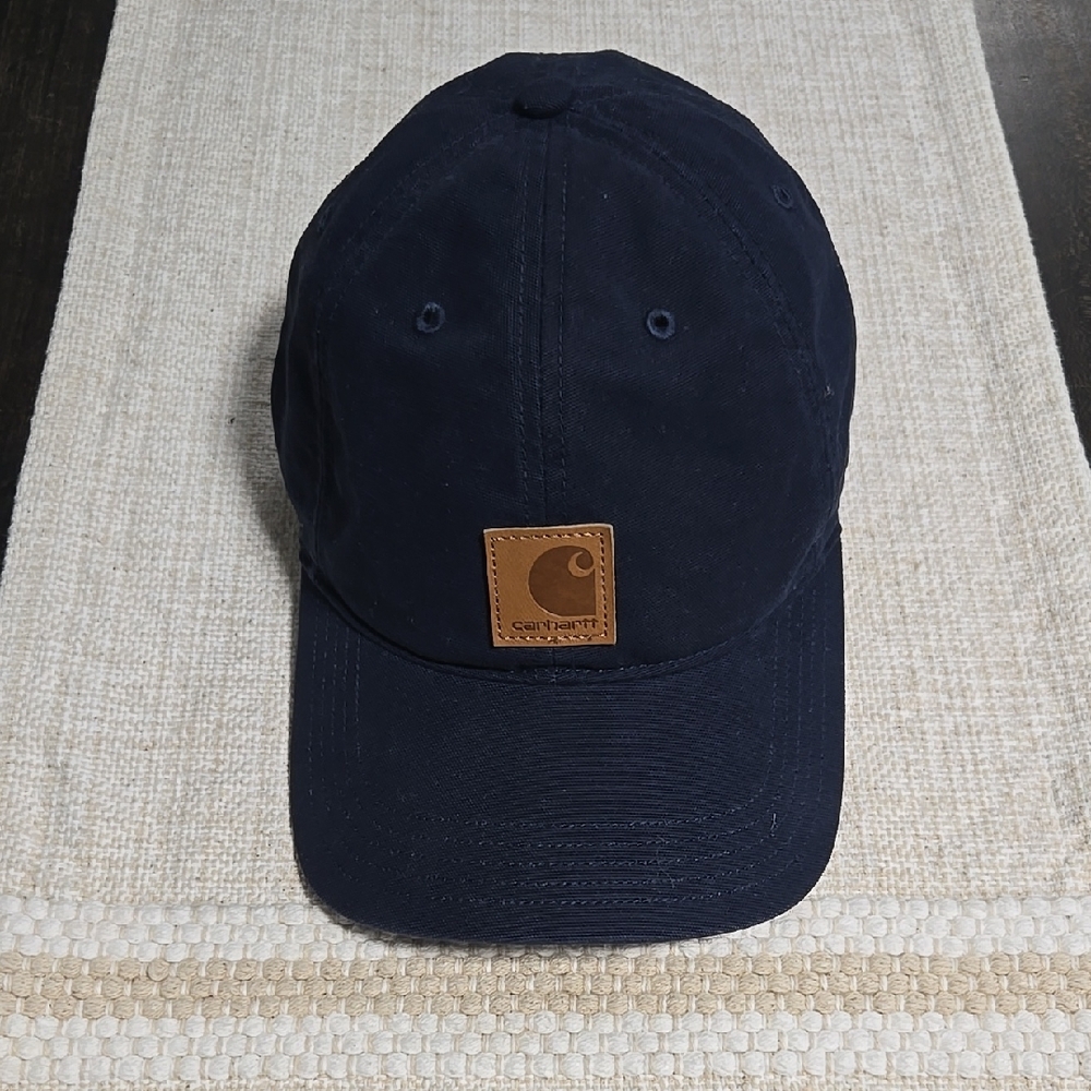 Carhartt Dark Blue Men's Hat with Brown Logo